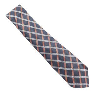 Unbranded Men Necktie 100% Silk Check Color Black Gray Tan Size 63x4 - NWOT